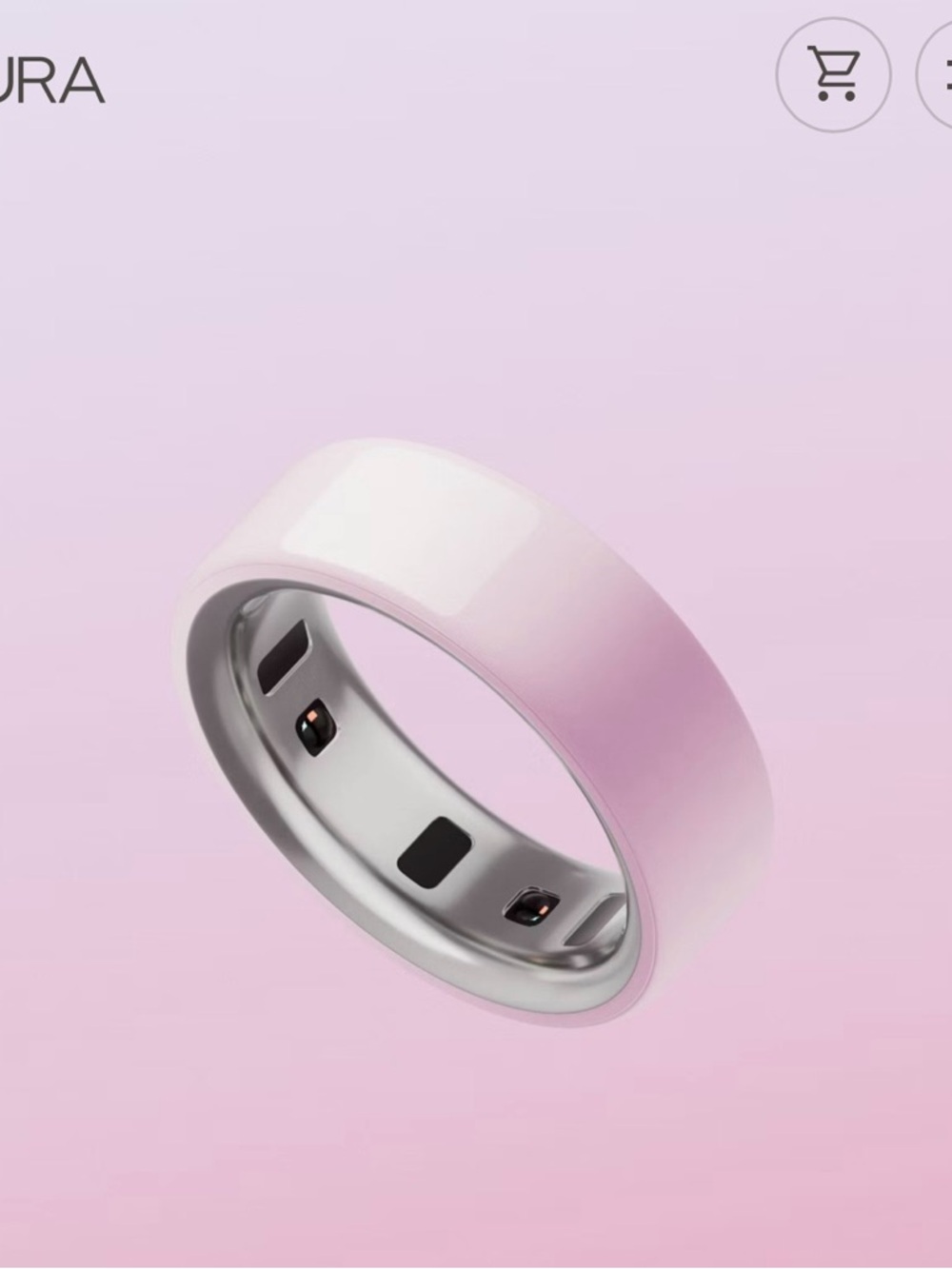 NEW IN BOX Oura Pink Smart Ring - Soft Pink Ceramic Finish